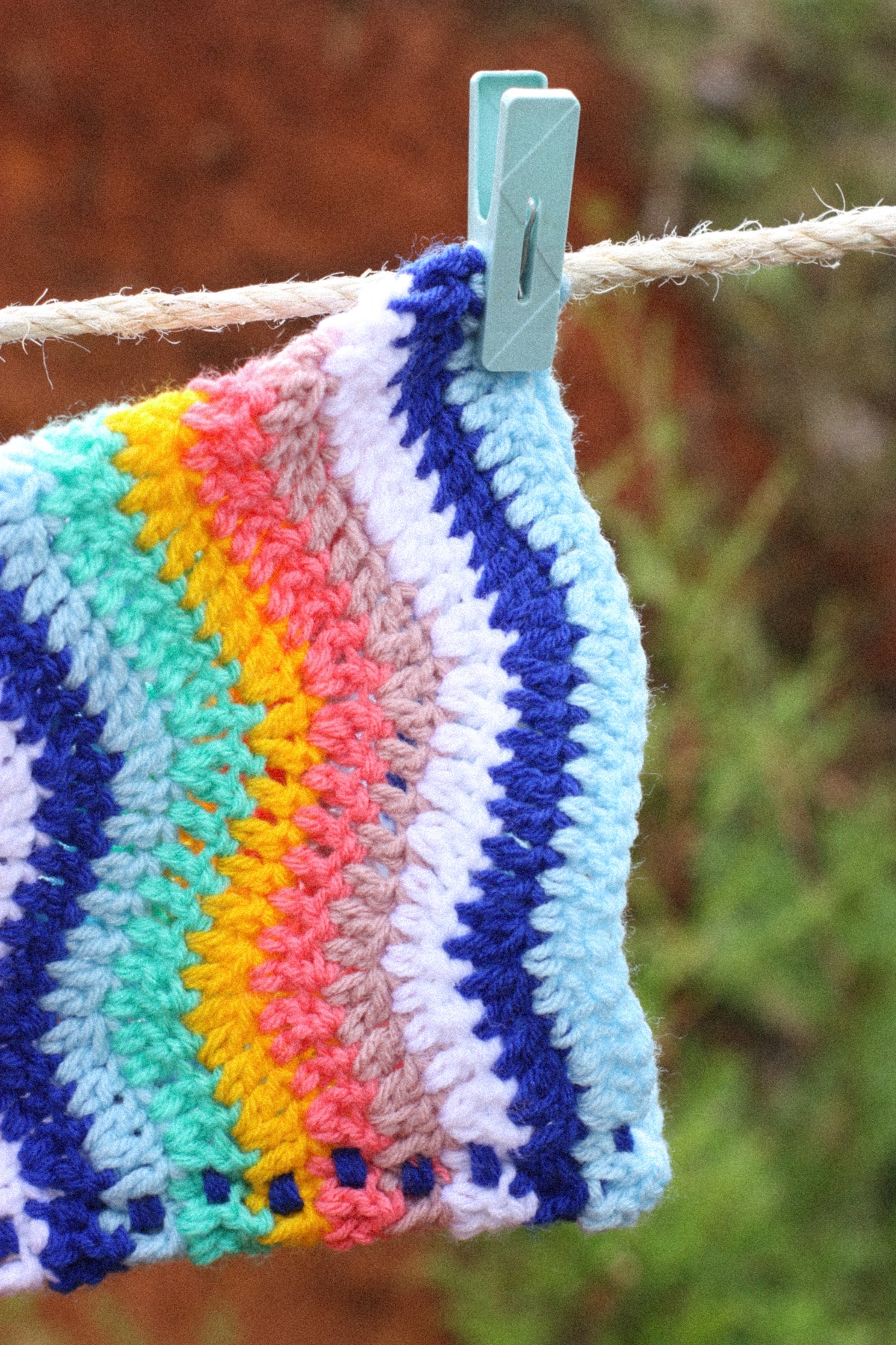 Saco Crochet Ondas Multicolor - Azul Marino